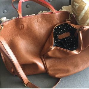 Free people slouchy vegan leather reversible tote